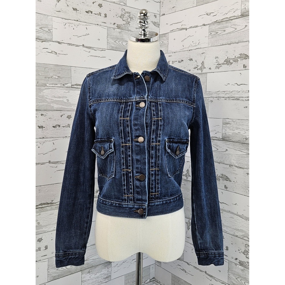 Gap 1969 Drop Pocket Yosemite Denim Jacket Dark Wash XS Elbow Patches Look